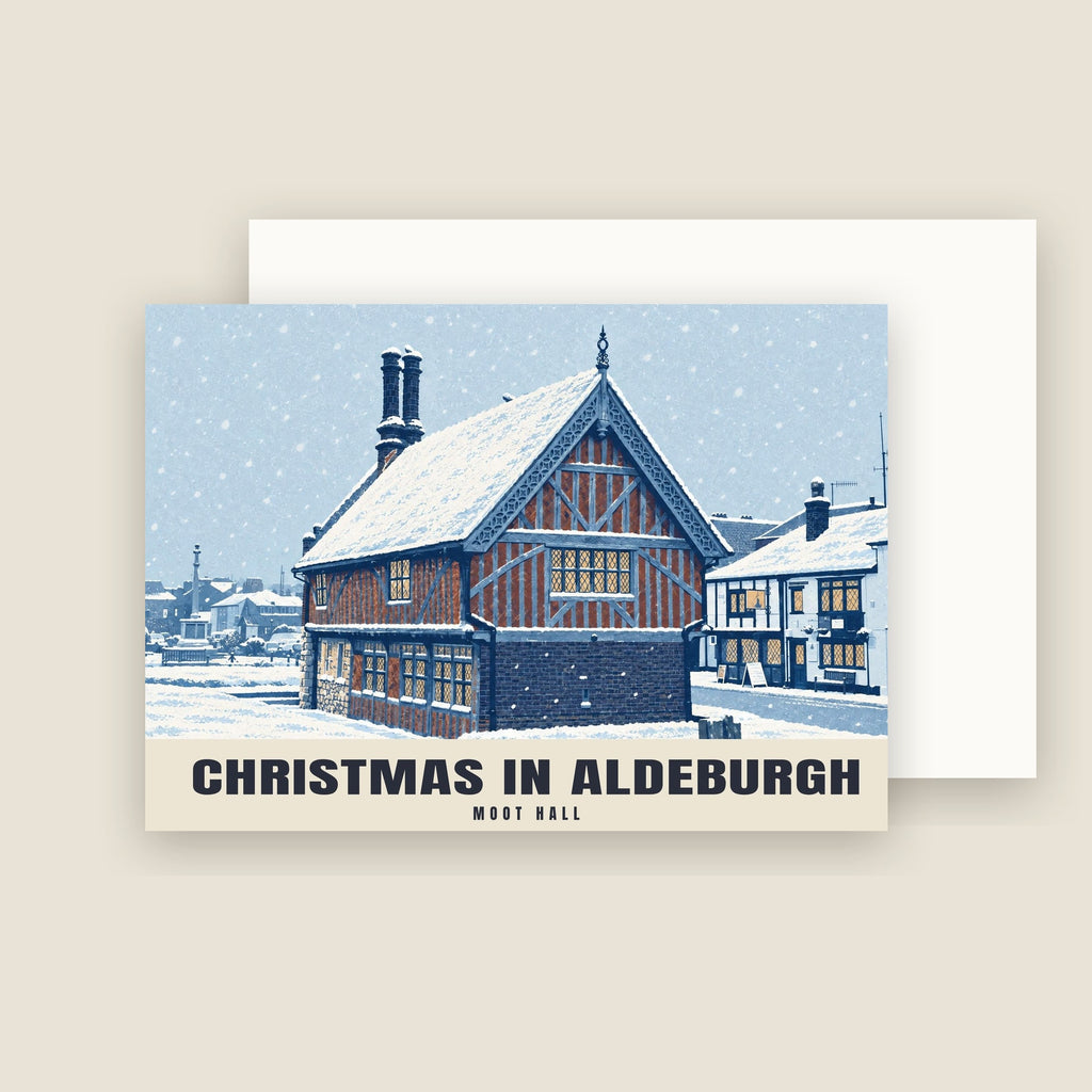 Moot Hall, Aldeburgh Christmas card with its envelope