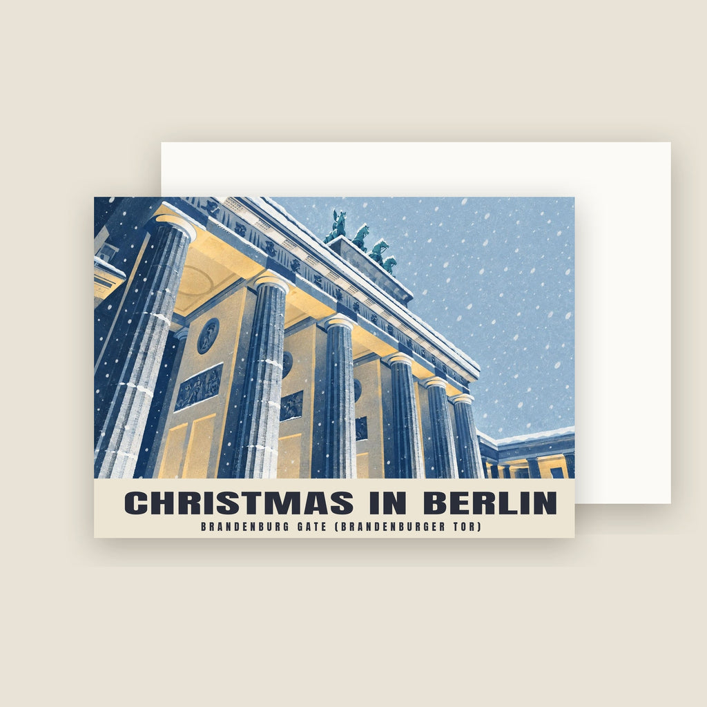 Brandenburg Gate (Brandenburger Tor), Berlin Christmas card with its envelope