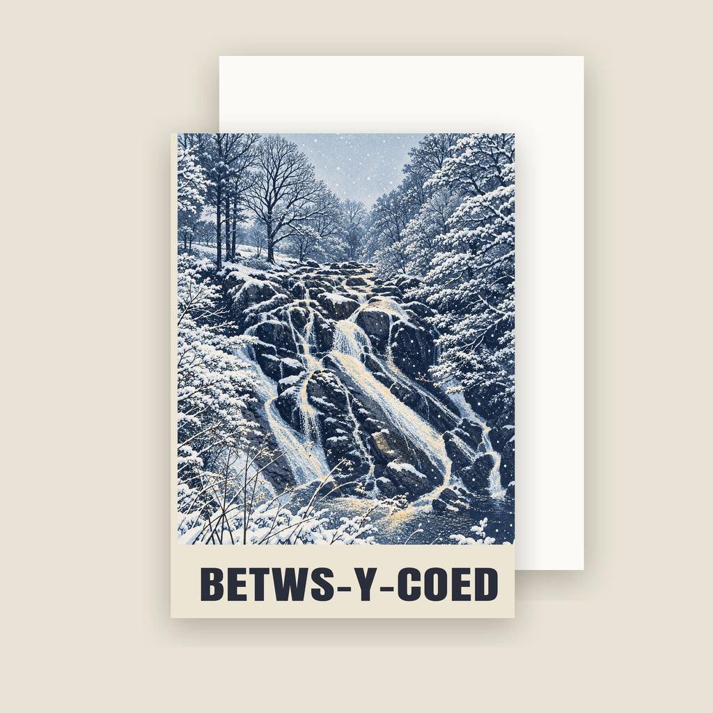 Swallow Falls, Betws-y-Coed Christmas card with its envelope
