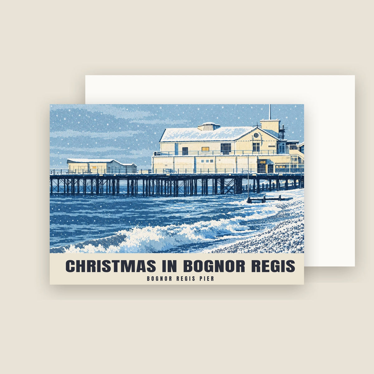 Bognor Regis Pier Christmas card with its envelope