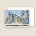 St Edmundsbury Cathedral, Bury St Edmunds Christmas card with its envelope