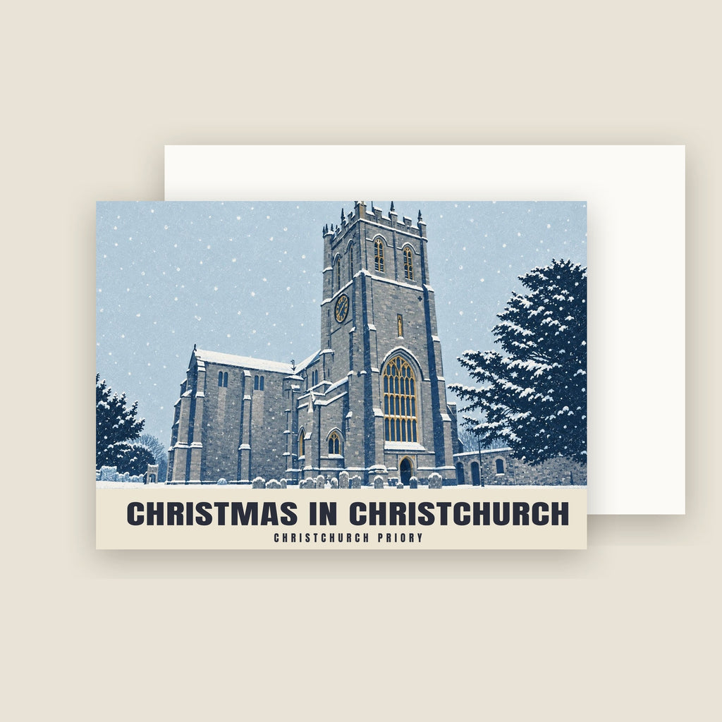 Christchurch Priory Christmas card with its envelope