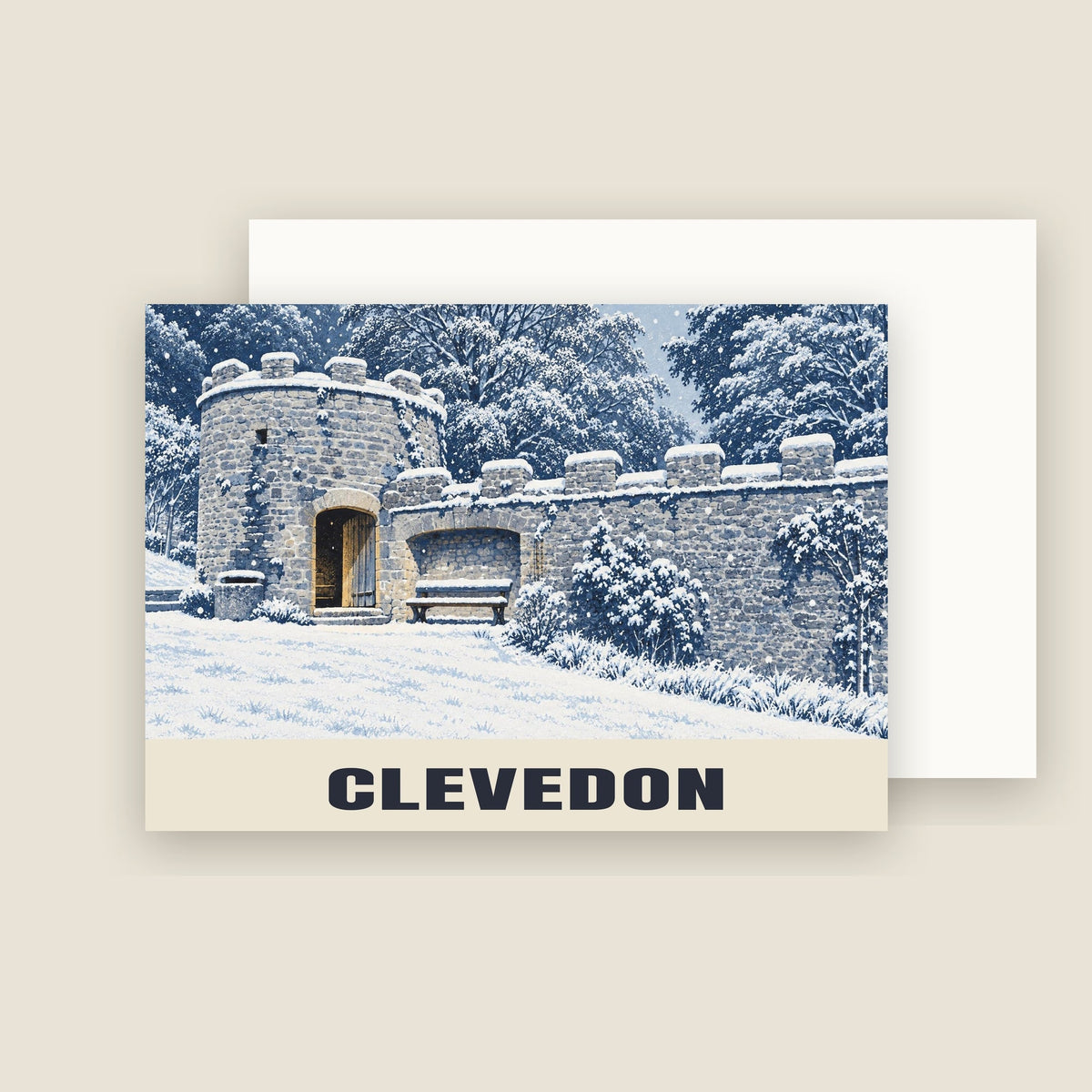 Clevedon Christmas card with its envelope