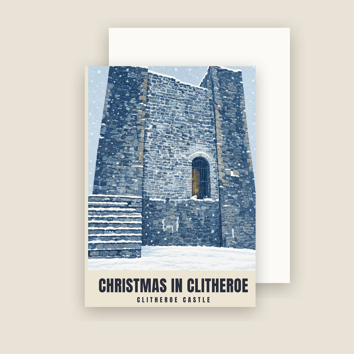 Clitheroe Castle Christmas card with its envelope