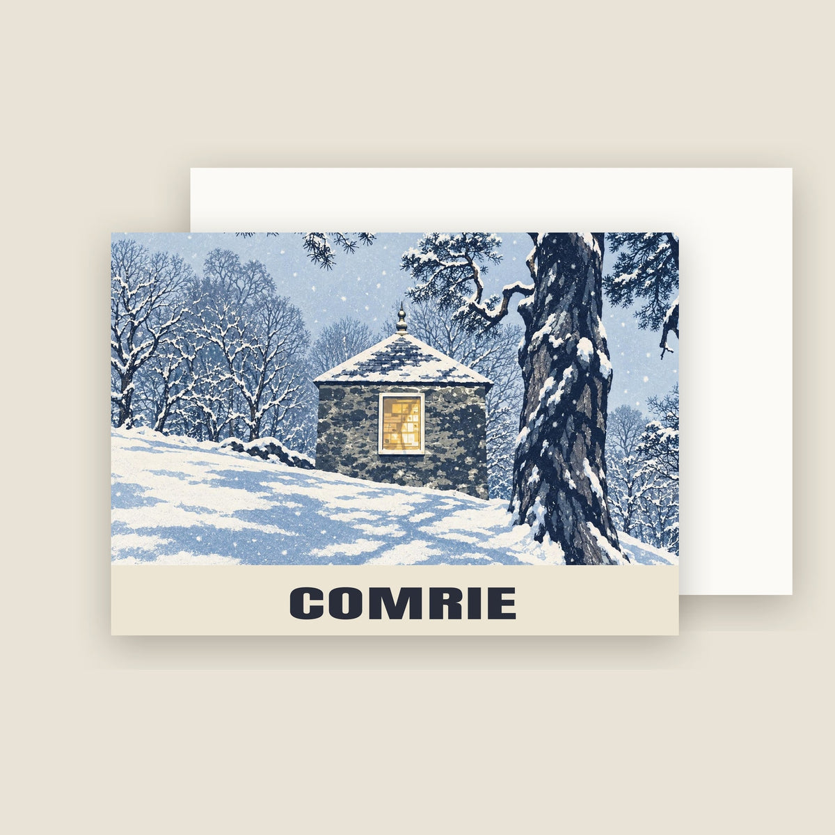 The Earthquake House, Comrie Christmas card with its envelope