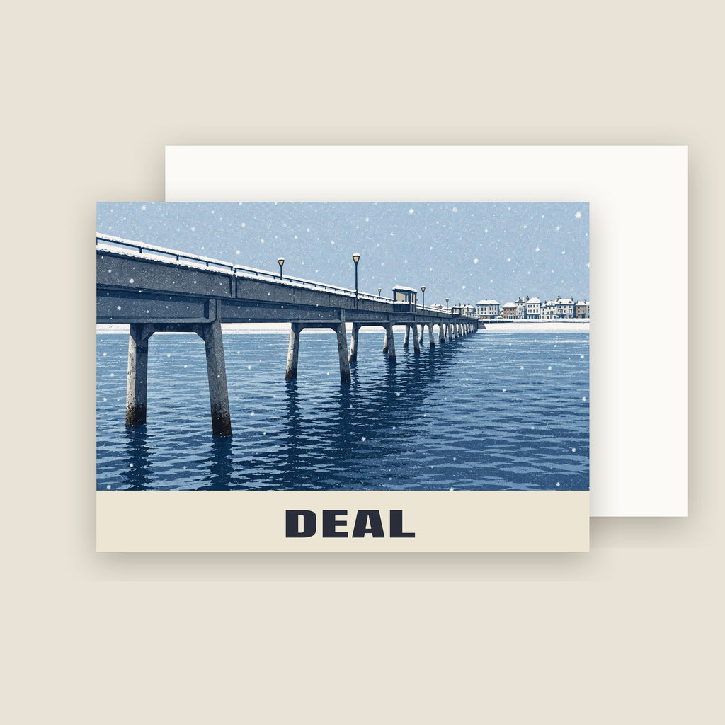 Deal Pier Christmas card with its envelope