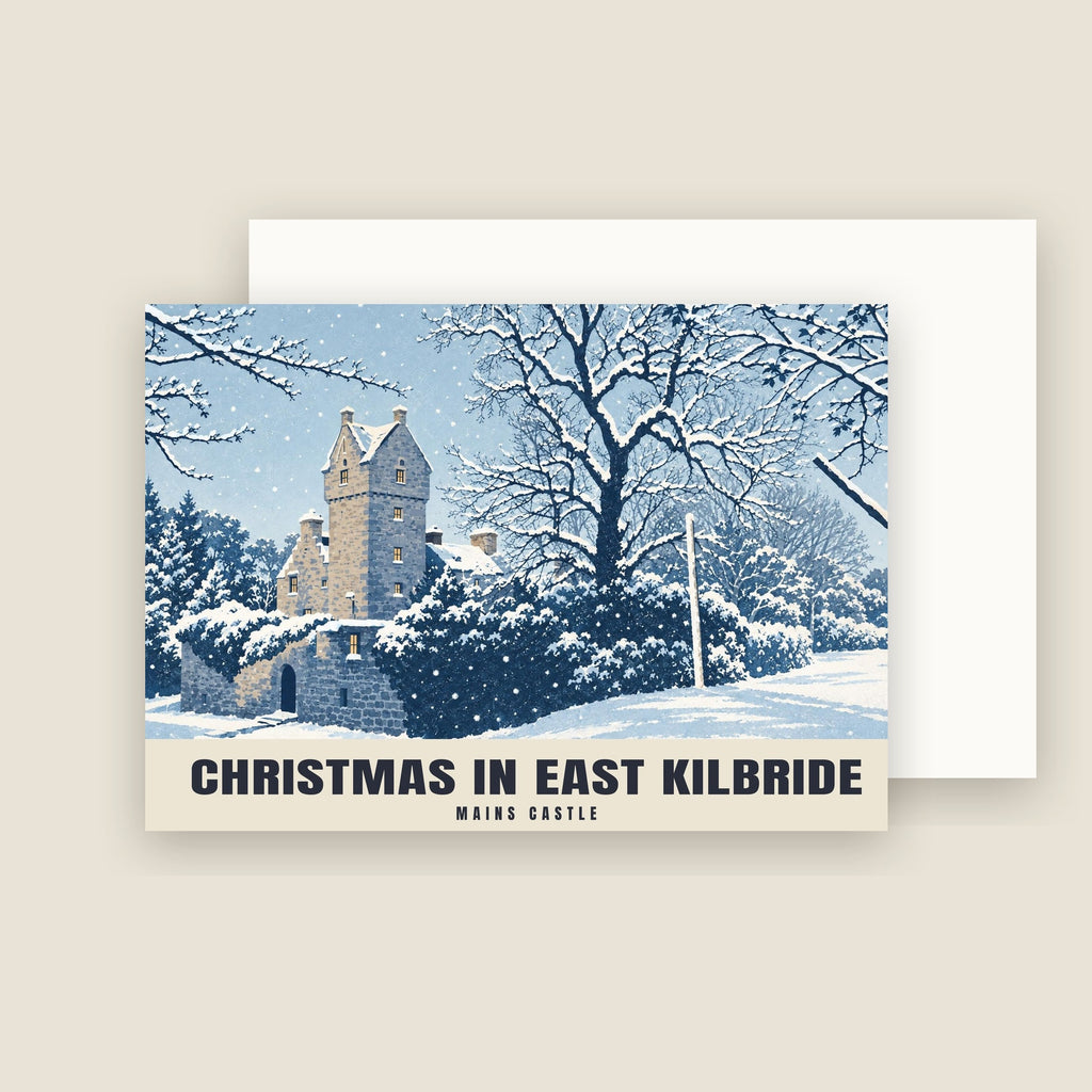 Mains Castle, East Kilbride Christmas card with its envelope