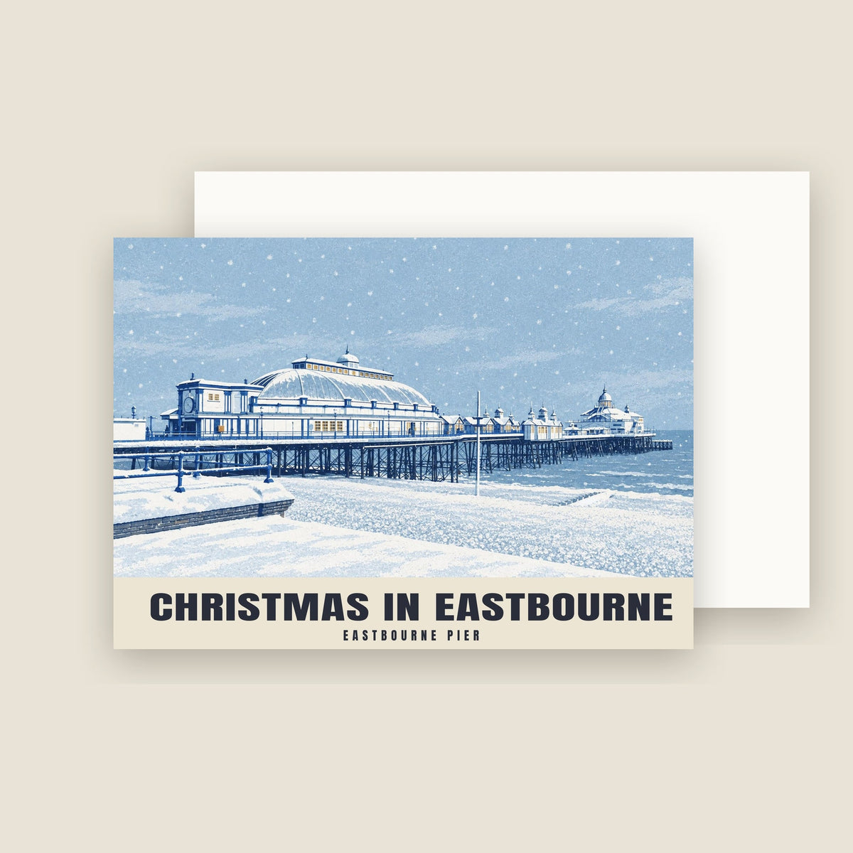 Eastbourne Pier Christmas card with its envelope