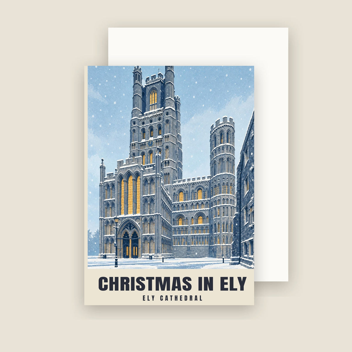 Ely Cathedral Christmas card with its envelope