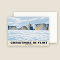 Flint Castle Christmas card with its envelope