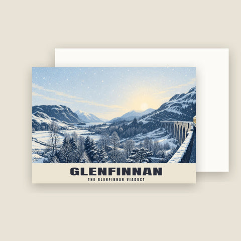 Tarjetas de Navidad del viaducto de Glenfinnan (paquete de 10)