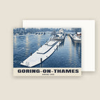 Goring Lock, Goring-on-Thames Christmas card with its envelope