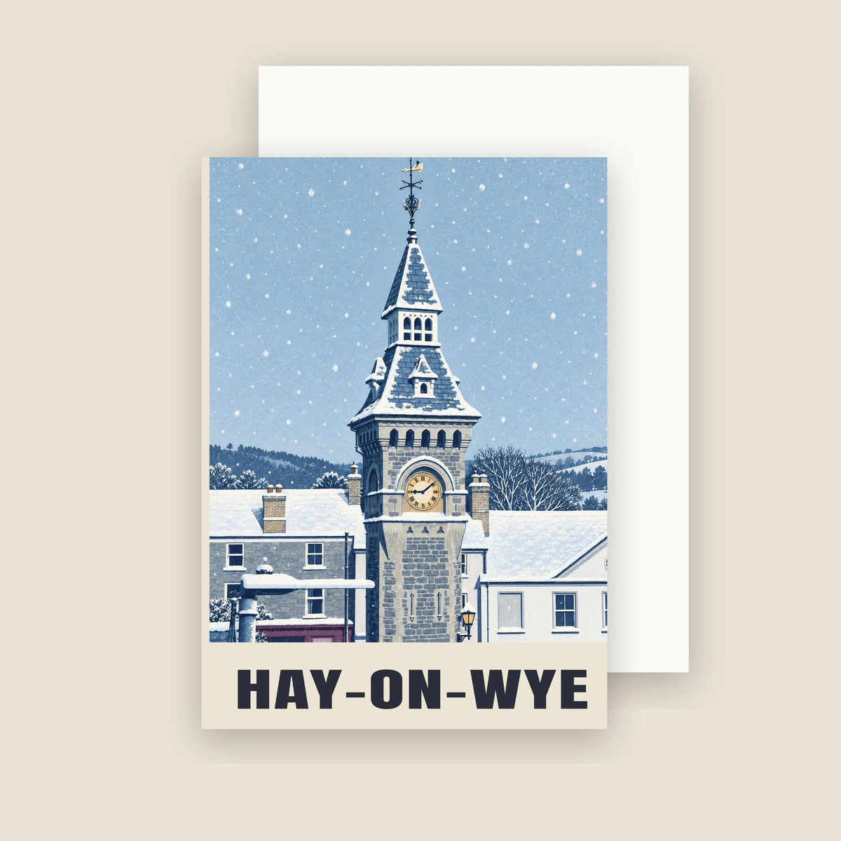 Hay-on-Wye Christmas card with its envelope