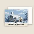 All Saints Church, Herstmonceux Christmas card with its envelope