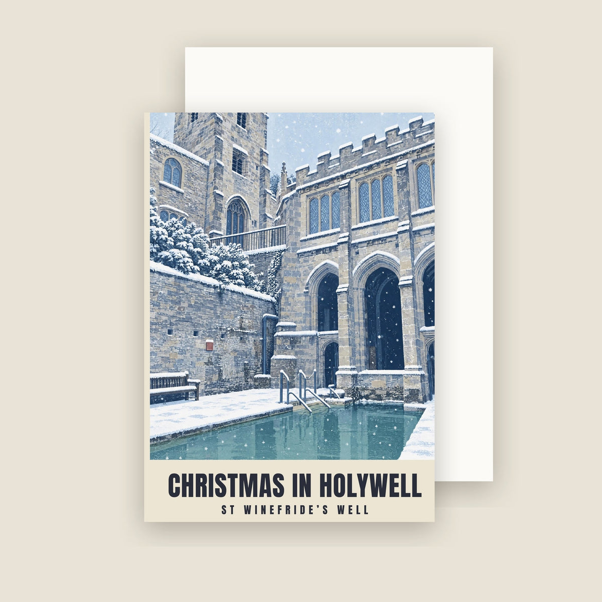St Winefride’s Well, Holywell Christmas card with its envelope