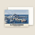 Ilfracombe Harbour Christmas card with its envelope