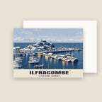 Ilfracombe Harbour Christmas card with its envelope