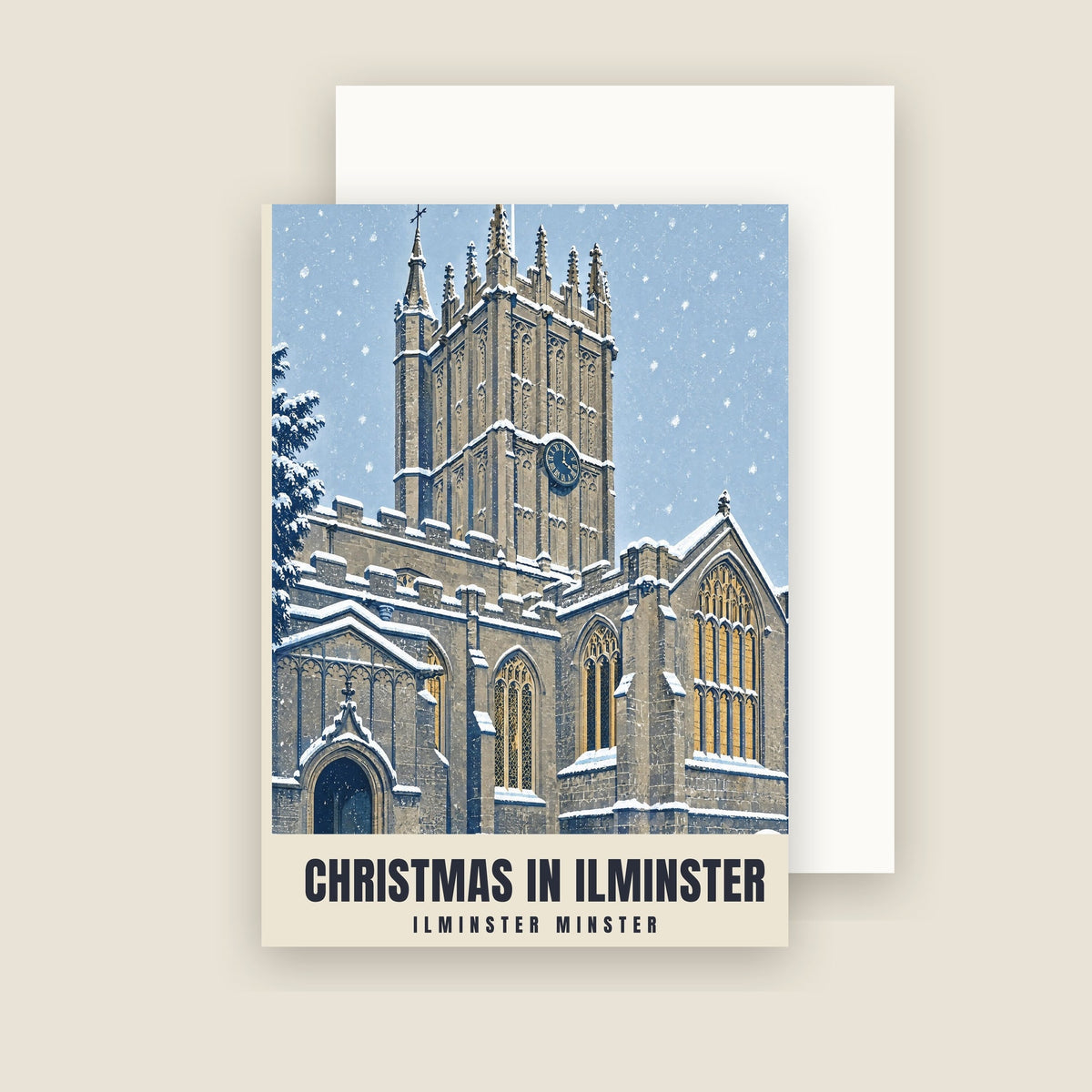 Ilminster Minster Christmas card with its envelope