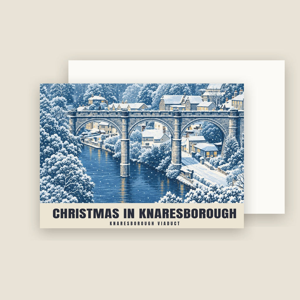 Knaresborough Viaduct Christmas card with its envelope