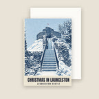 Launceston Castle Christmas card with its envelope