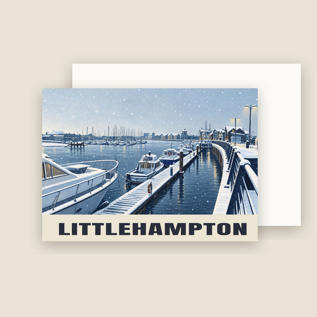 Littlehampton Marina Christmas card with its envelope