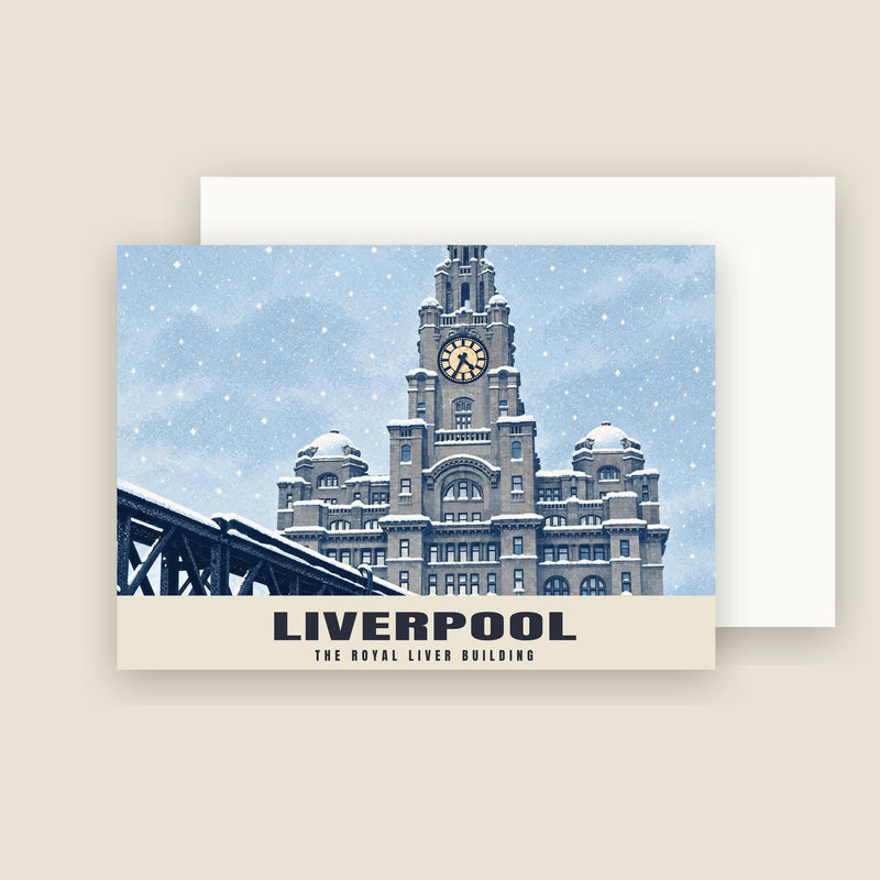 Tarjetas de Navidad del Royal Liver Building, Liverpool (paquete de 10)