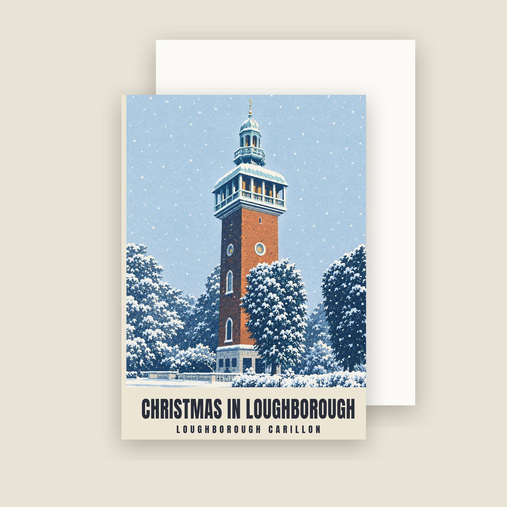 Loughborough Carillon Christmas card with its envelope