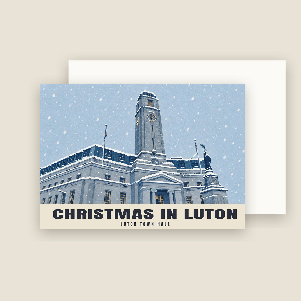 Luton Town Hall Christmas card with its envelope