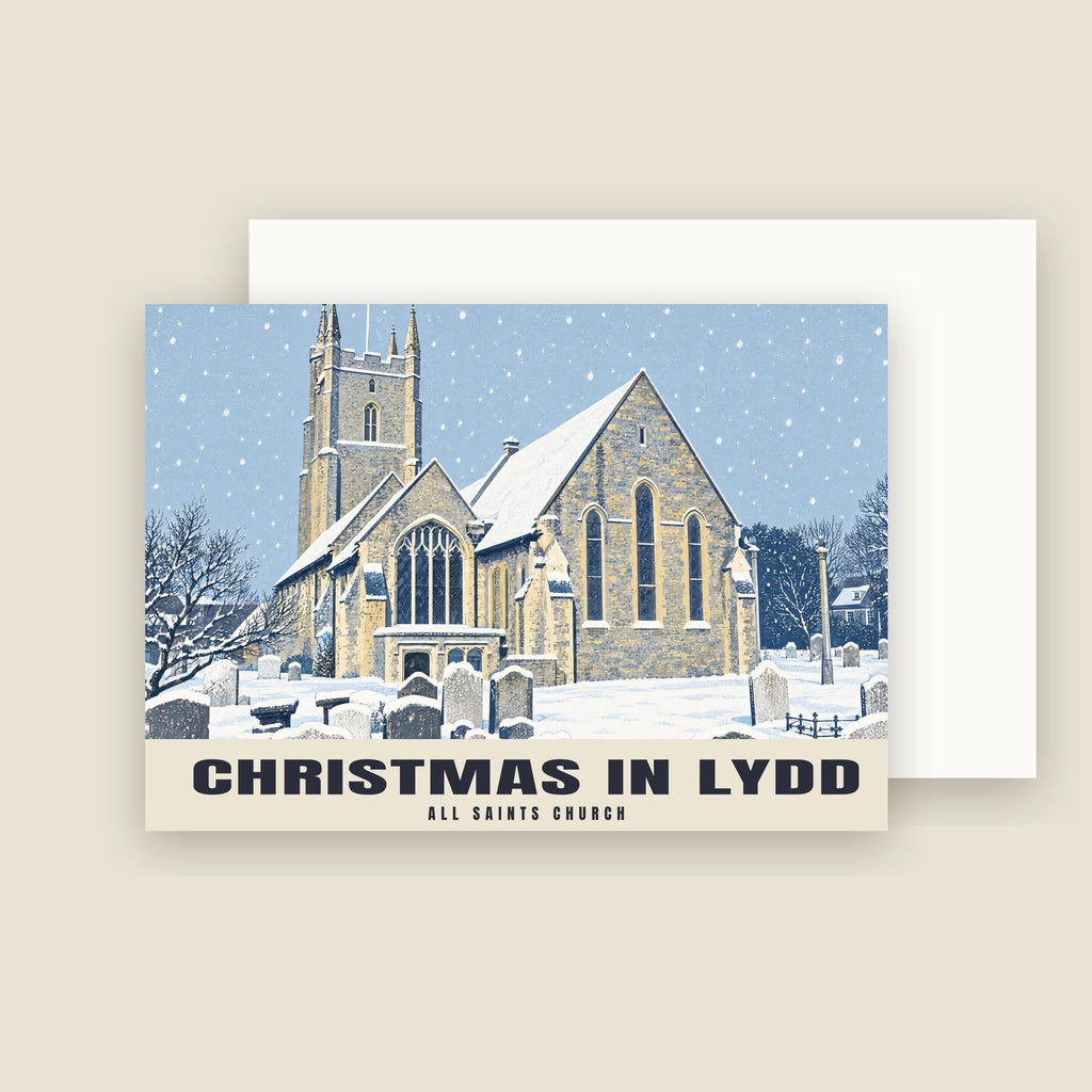 All Saints Church, Lydd Christmas card with its envelope
