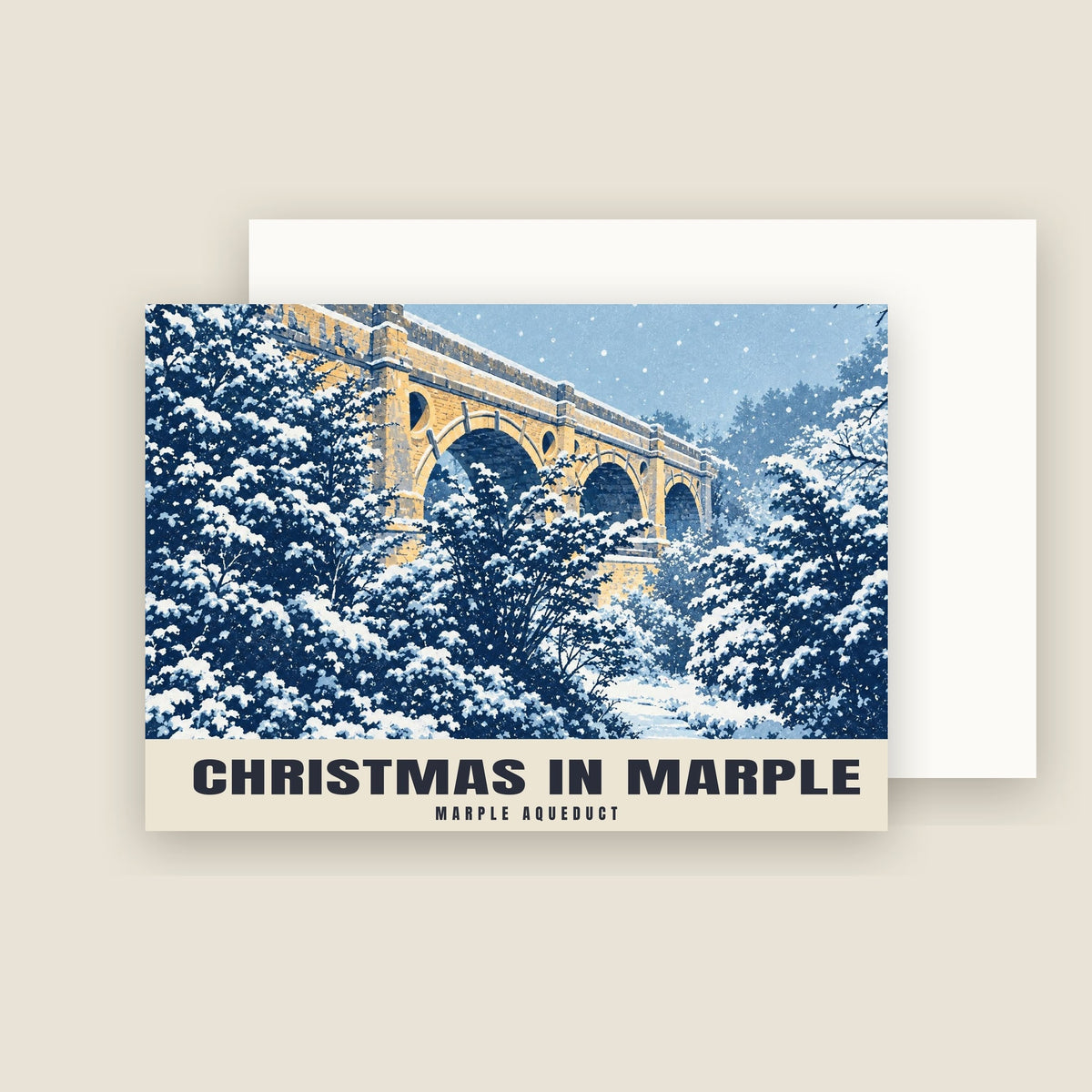 Marple Aqueduct Christmas card with its envelope