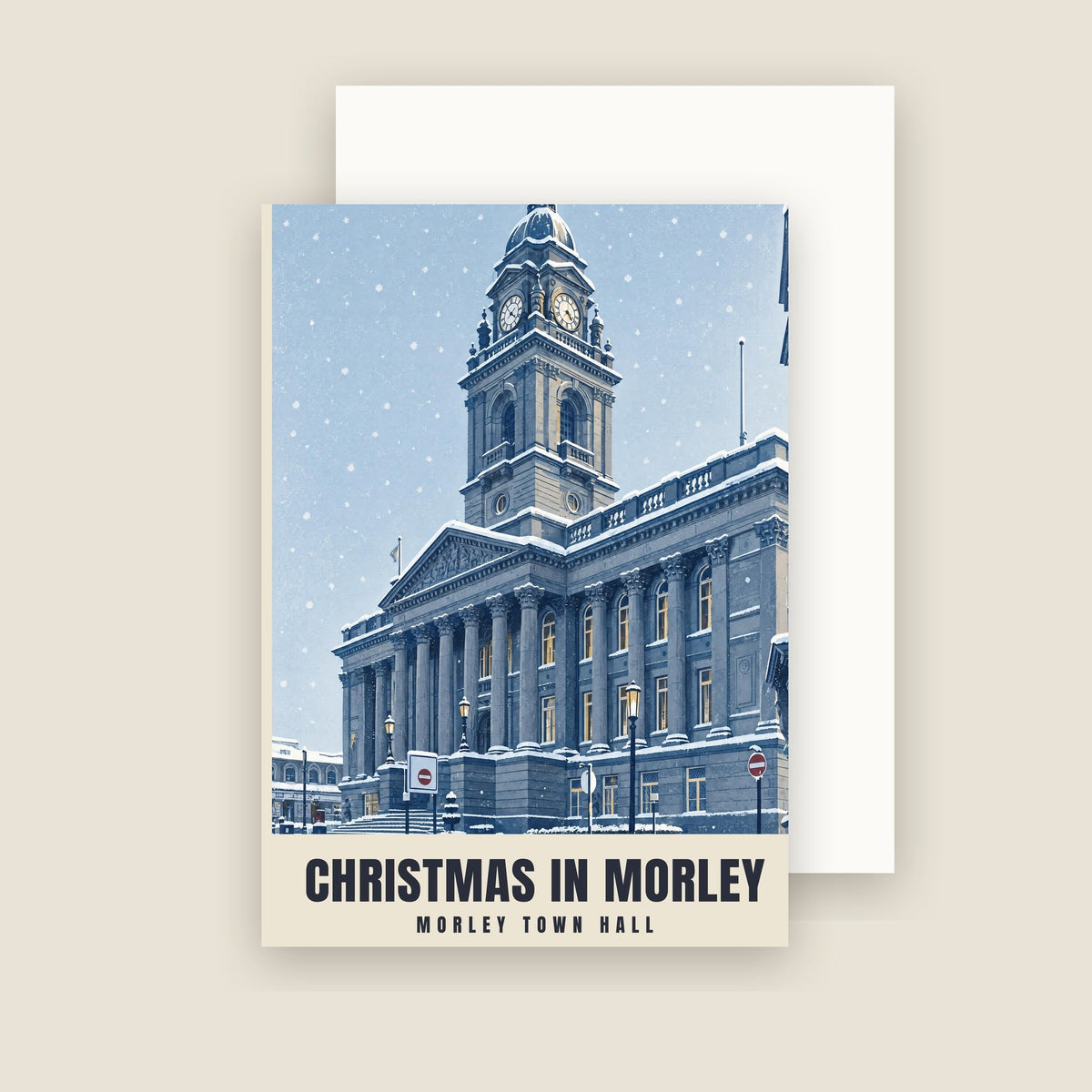 Morley Town Hall Christmas card with its envelope
