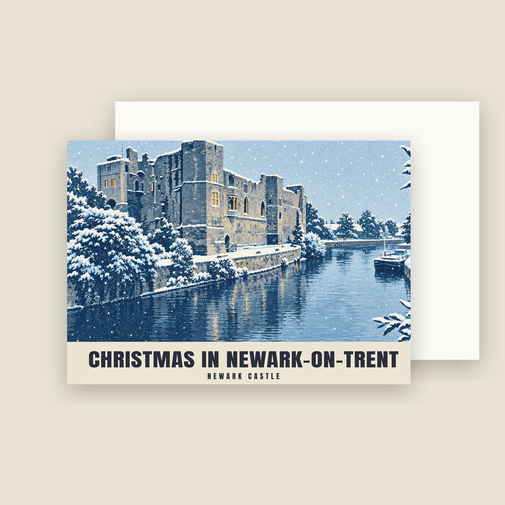 Newark Castle, Newark-on-Trent Christmas card with its envelope