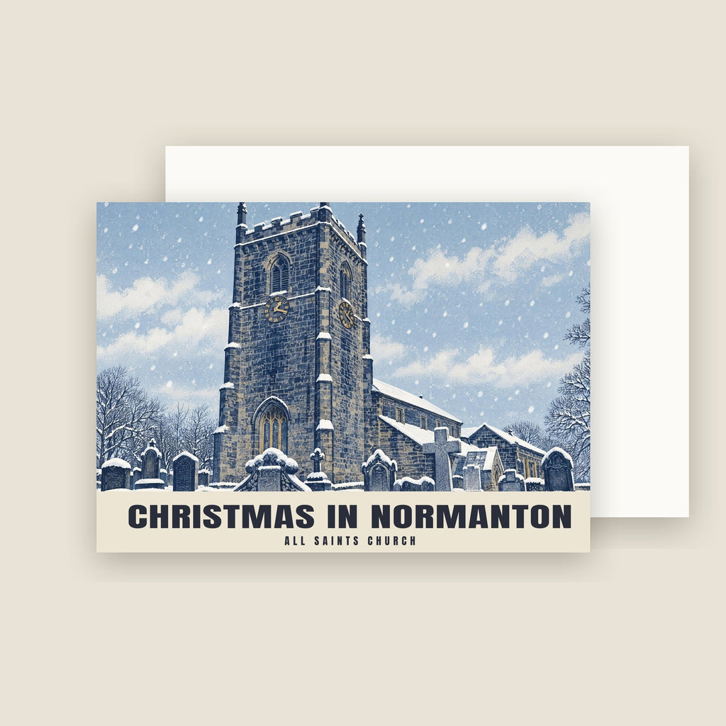 All Saints Church, Normanton Christmas card with its envelope