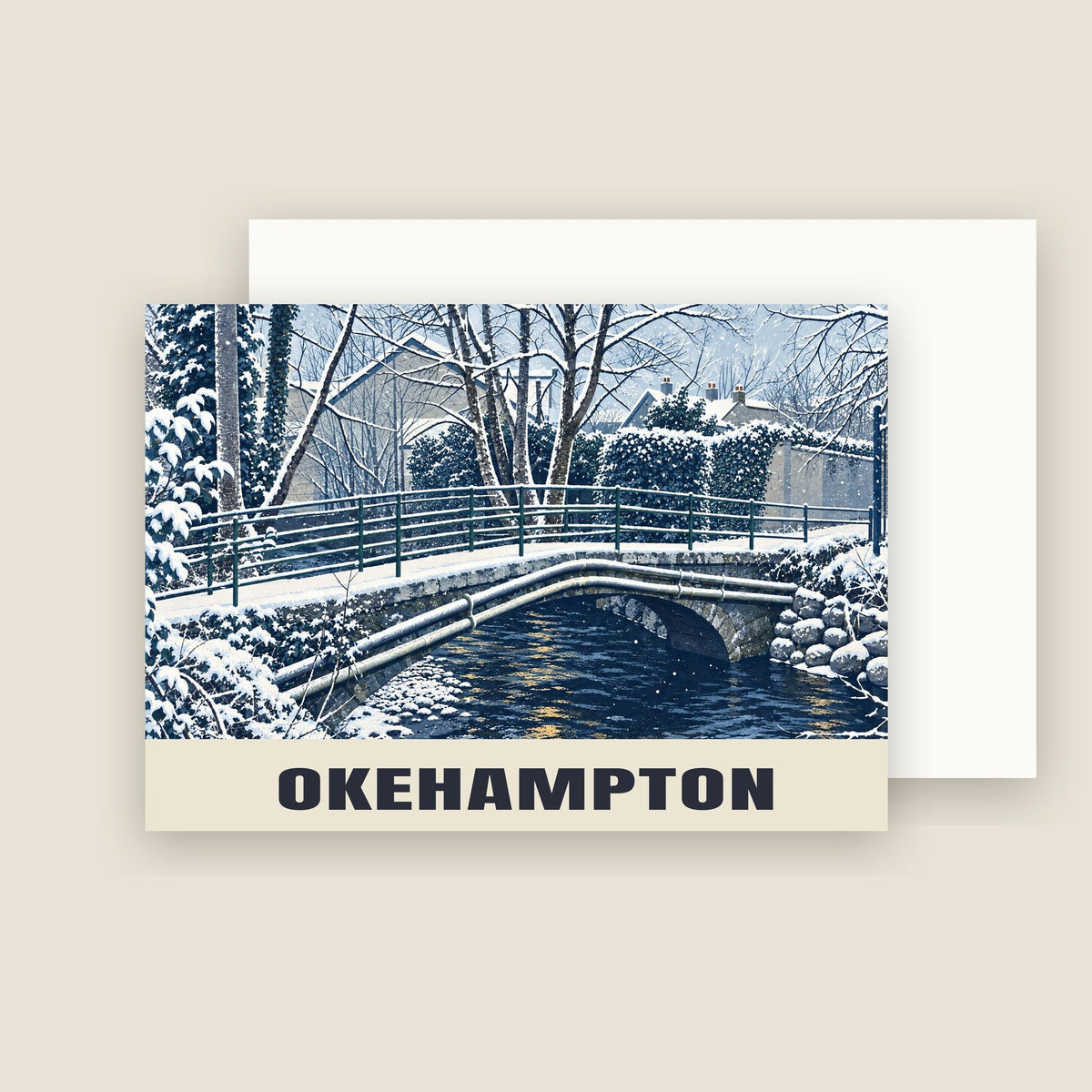 Okehampton Christmas card with its envelope