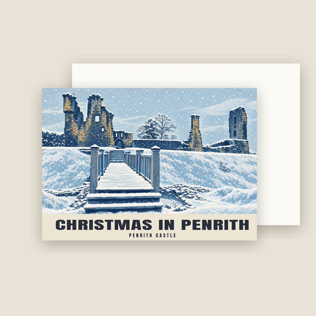 Penrith Castle Christmas card with its envelope