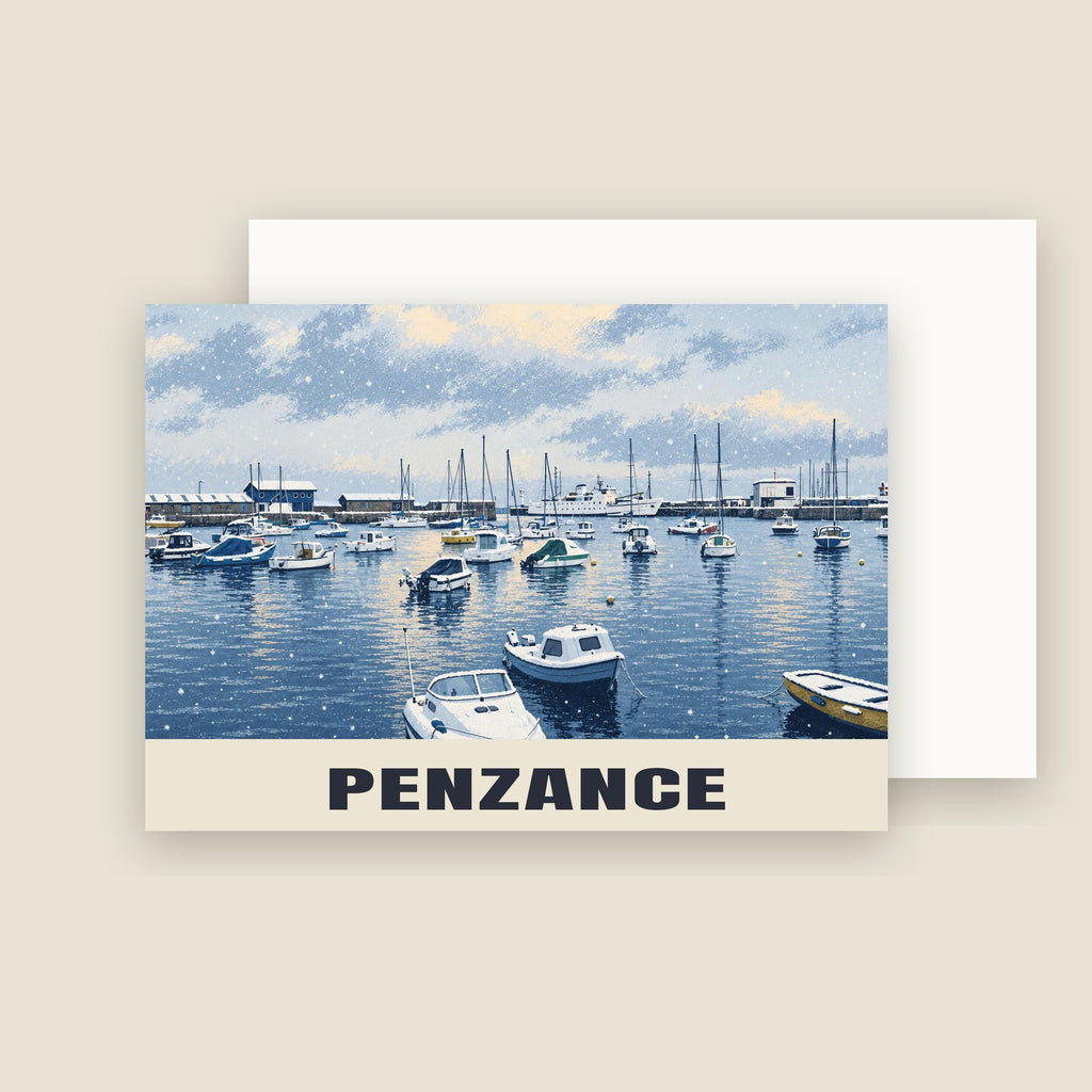 Penzance Christmas card with its envelope