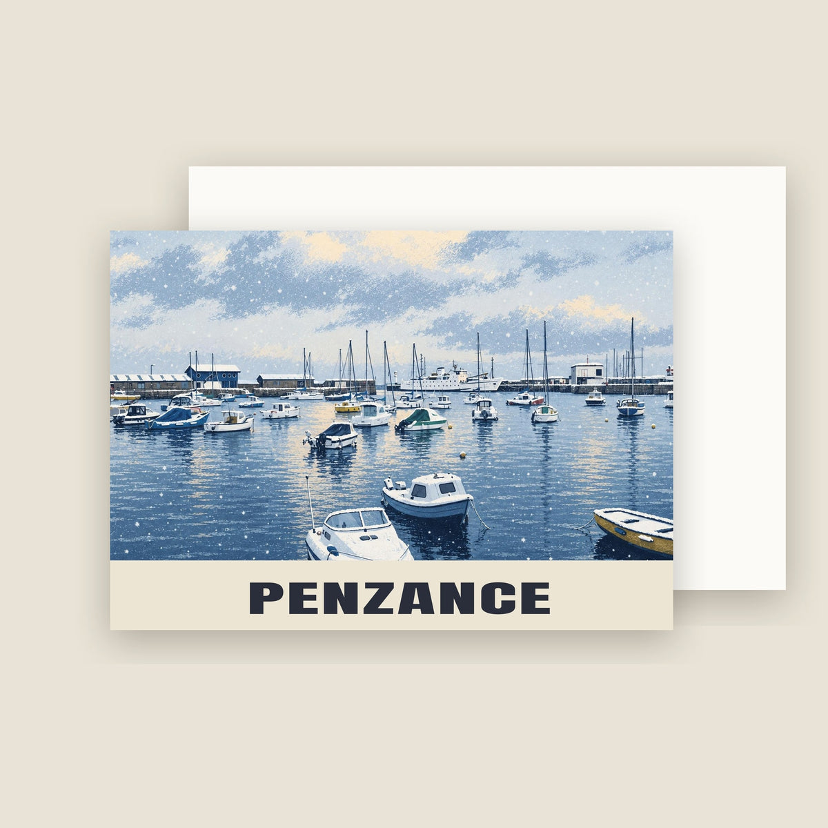 Penzance Christmas card with its envelope