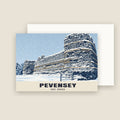 Pevensey Castle Christmas card with its envelope