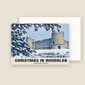 Rhuddlan Castle Christmas card with its envelope
