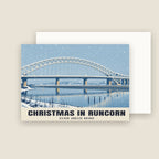 Silver Jubilee Bridge, Runcorn Christmas card with its envelope