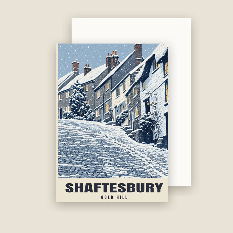 Gold Hill, Shaftesbury Christmas Cards (Pack of 10)