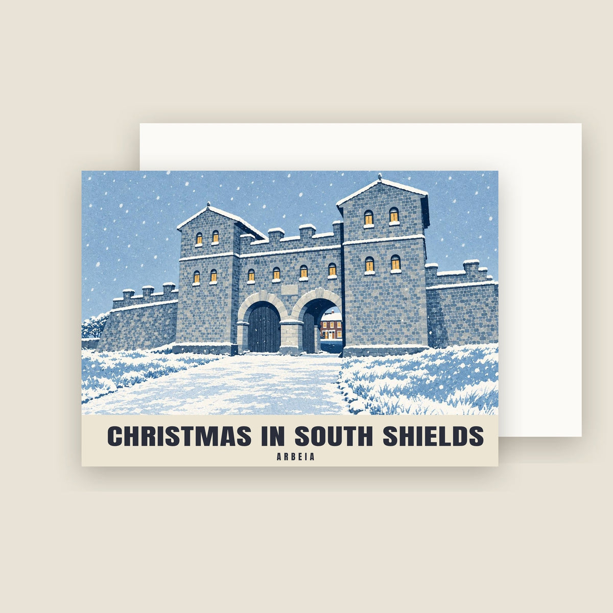 Arbeia, South Shields Christmas card with its envelope