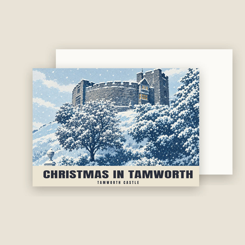 Tamworth Castle Christmas card with its envelope
