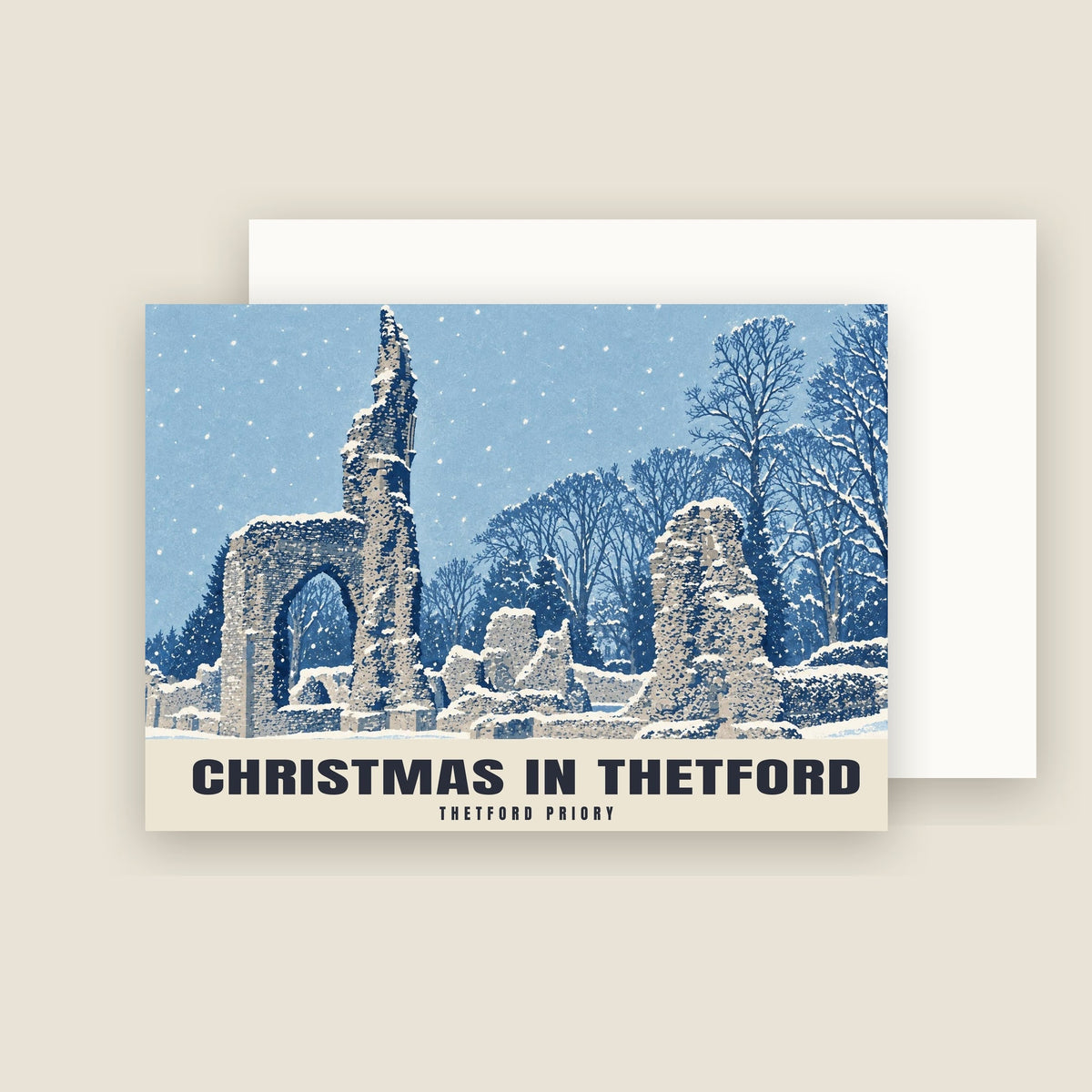 Thetford Priory Christmas card with its envelope