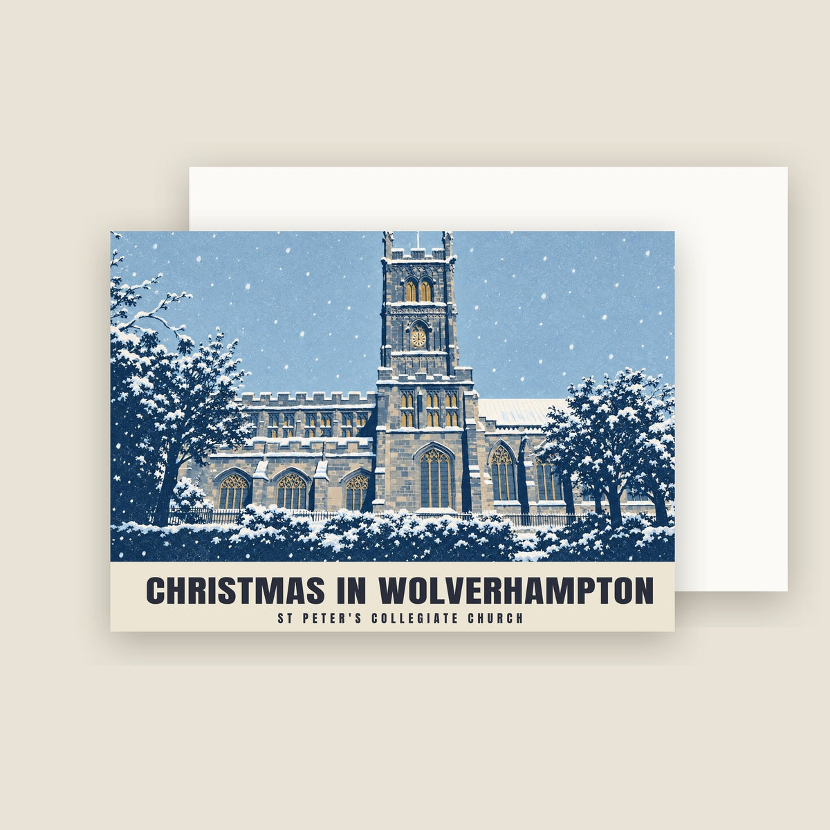 St Peter's Collegiate Church, Wolverhampton Christmas card with its envelope