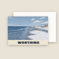 Worthing Beach Christmas card with its envelope