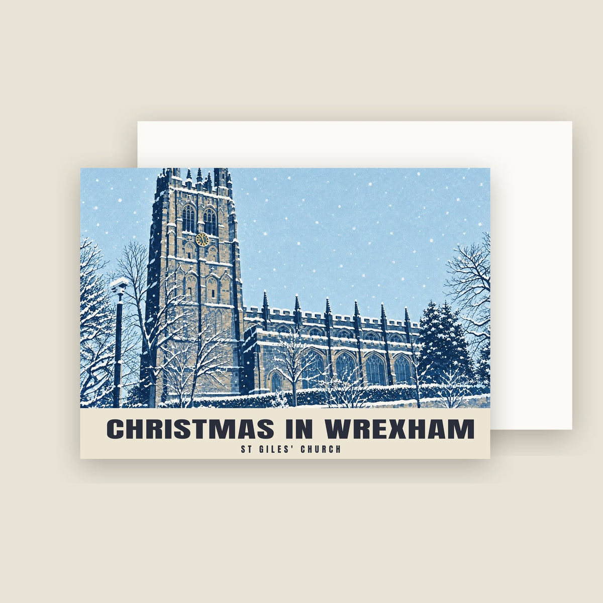 St Giles' Church, Wrexham Christmas card with its envelope