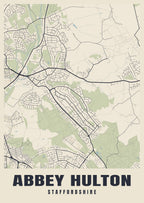 Street map poster of Abbey Hulton, Staffordshire