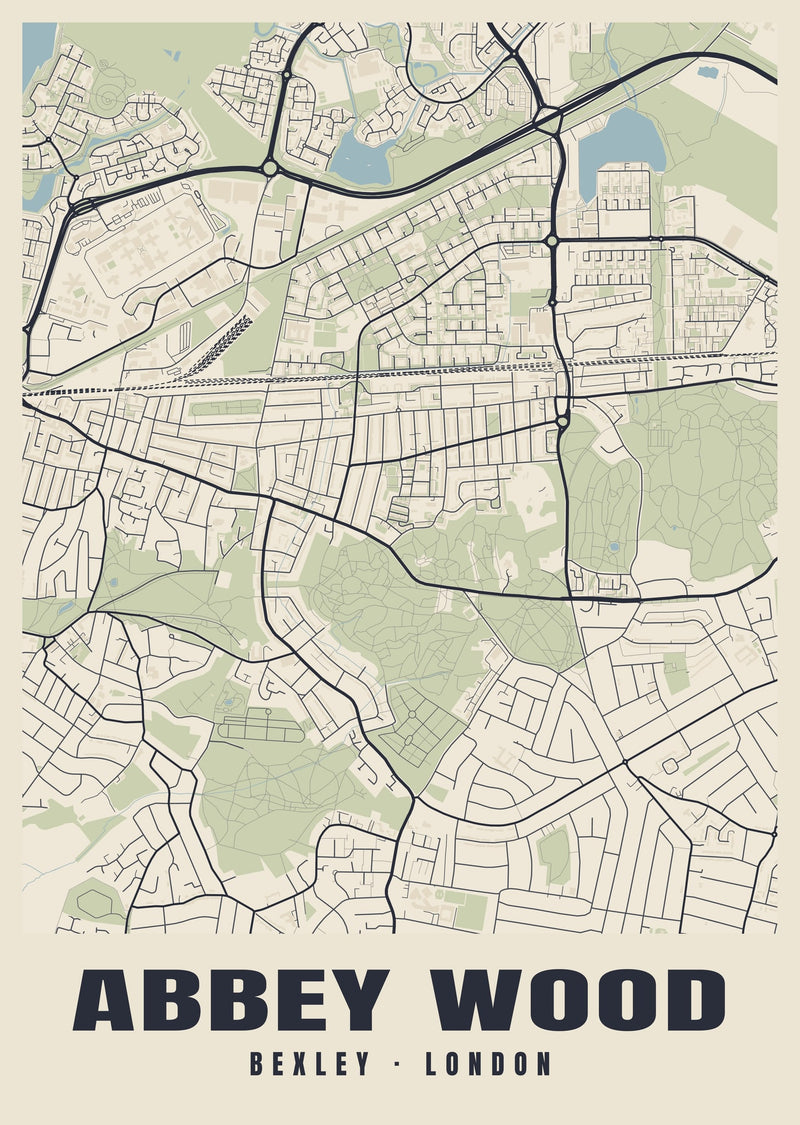 Abbey Wood Heritage Street Map Poster