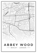 Street map poster of Abbey Wood, Bexley, London